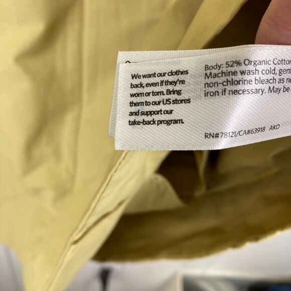 NWT Eileen Fisher Stand Collar Hidden Hood Cotton Blend Coat in Straw WMS XS - Picture 11 of 13